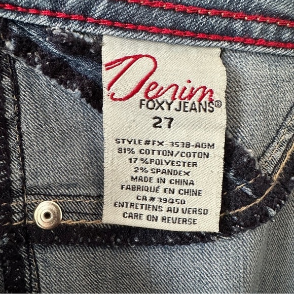 Foxy Jeans Blue Medium Wash Skinny Jeans - Size 27 - Picture 6 of 16